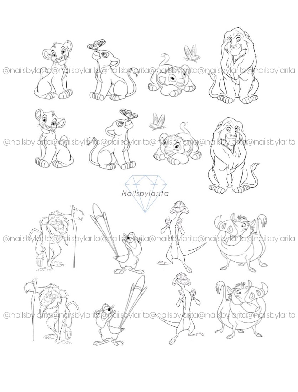 Plantilla Nail Art Rey León