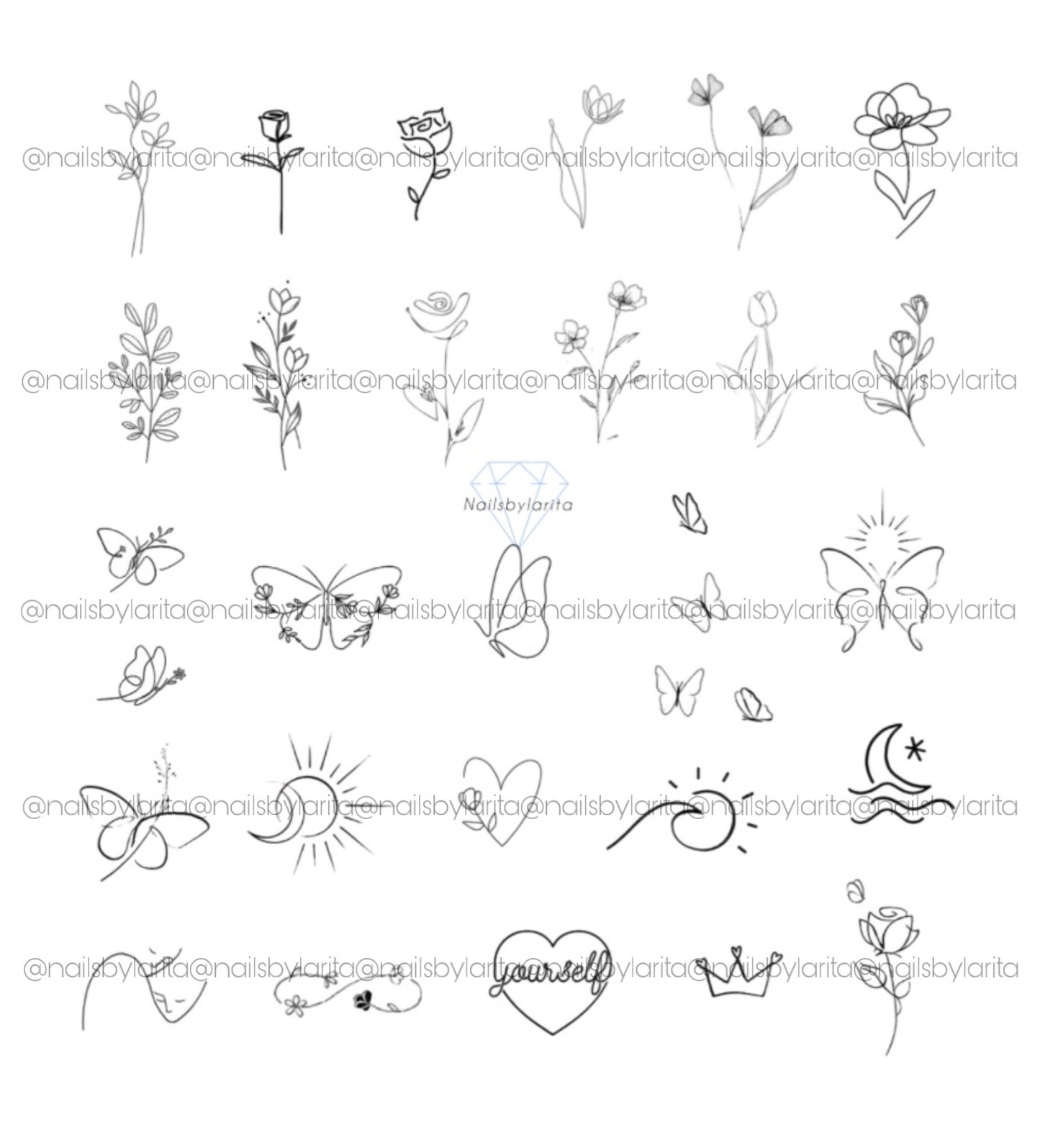 Plantilla Nail Art Primavera