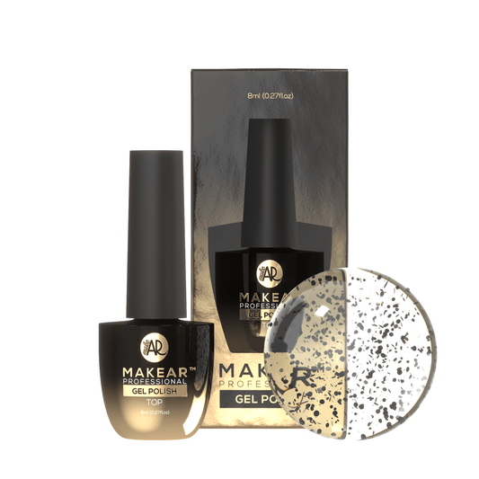 MAKEAR Top Coat No Wipe Black Dots 8ml