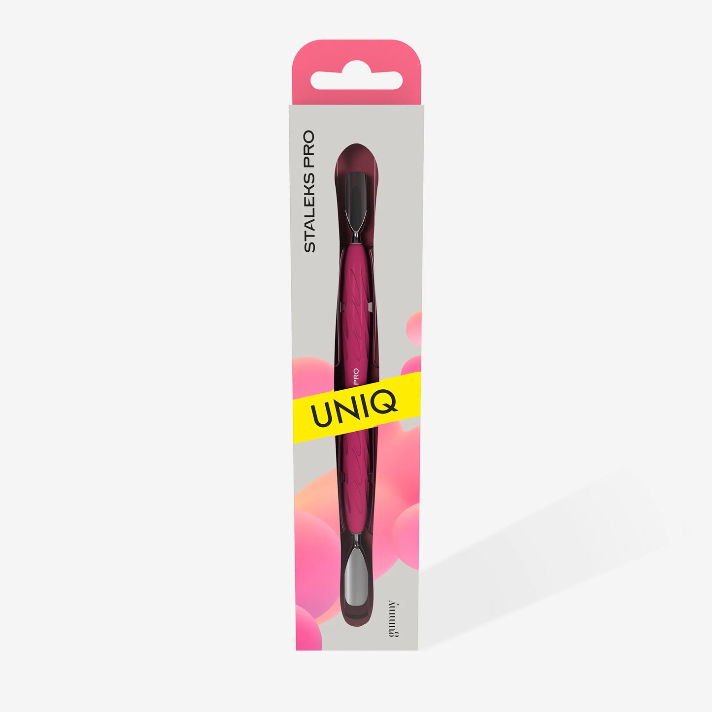 Empujador para manicura con mango de silicona-UNIQ 10 Tipo 1 Gummy