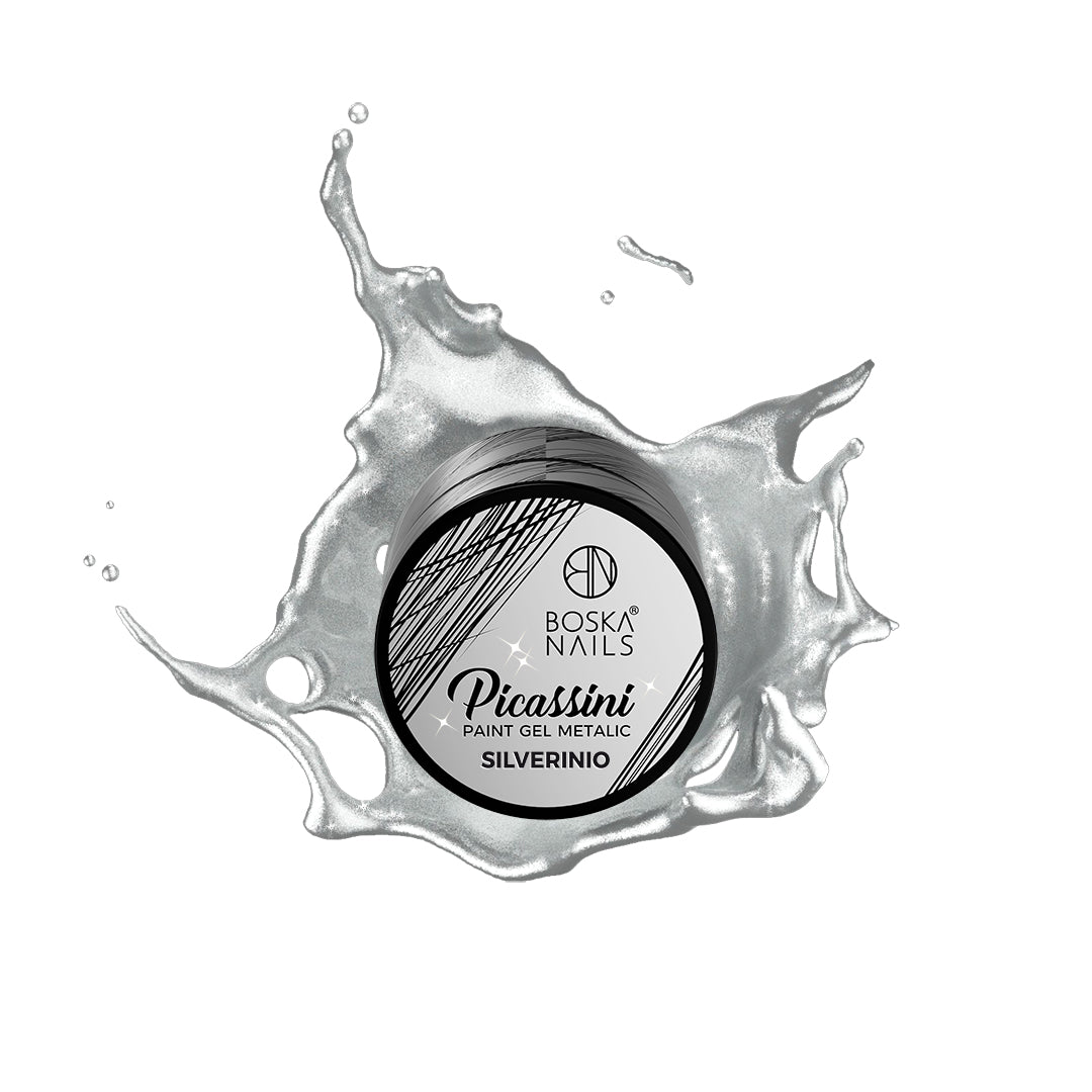 Picassini Metalic Paint Gel SILVERINIO Boska Nails 5 ml