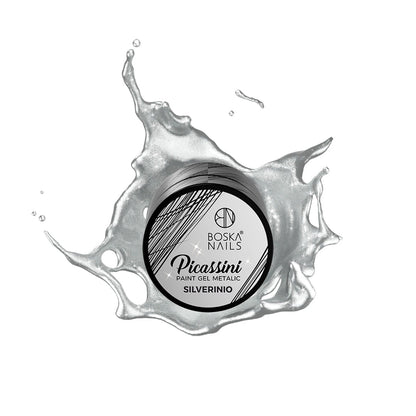 Picassini Metalic Paint Gel SILVERINIO Boska Nails 5 ml