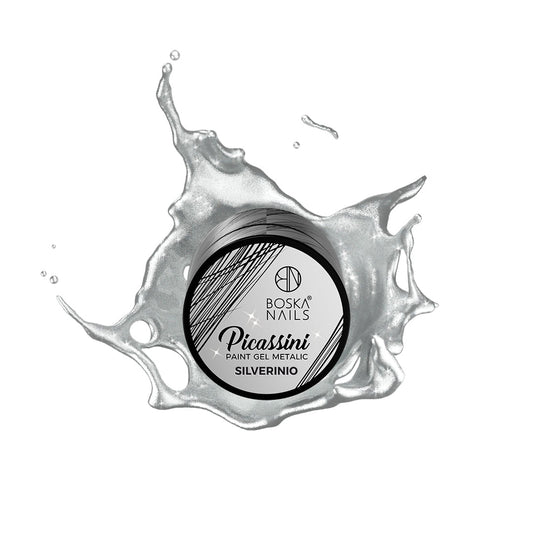 Picassini Metalic Paint Gel SILVERINIO Boska Nails 5 ml