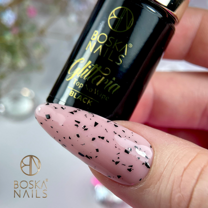 Top Coat Glitteria Black No Wipe - 6ml
