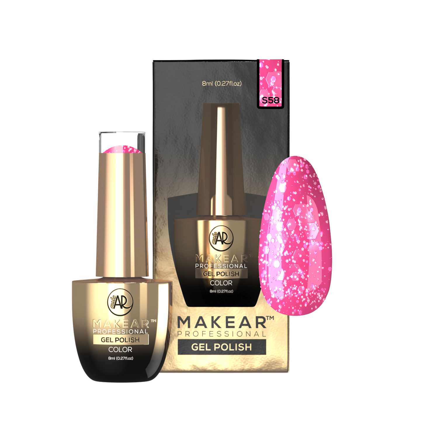 MAKEAR Esmalte semipermanente Pink Star S58 8ml